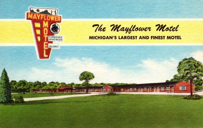 Mayflower Motel - Vintage Postcard